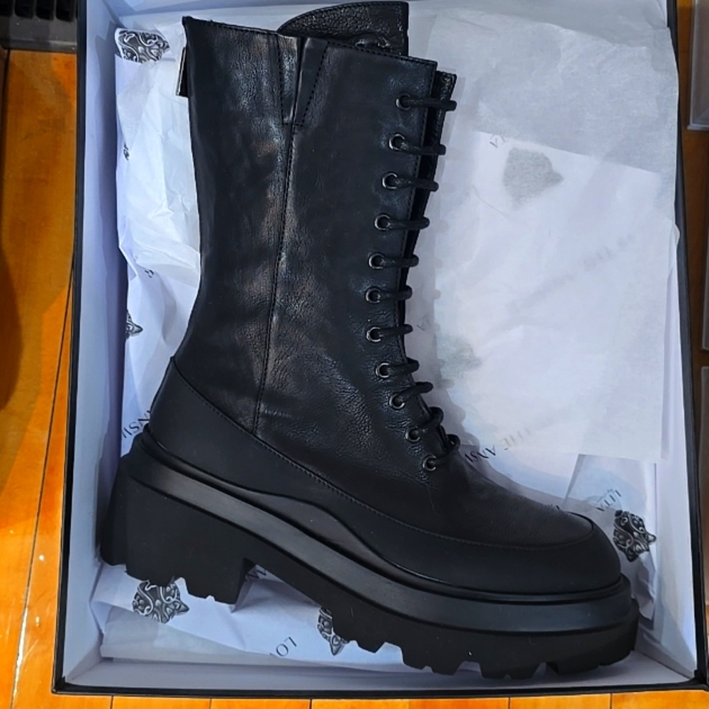 Black combat boots